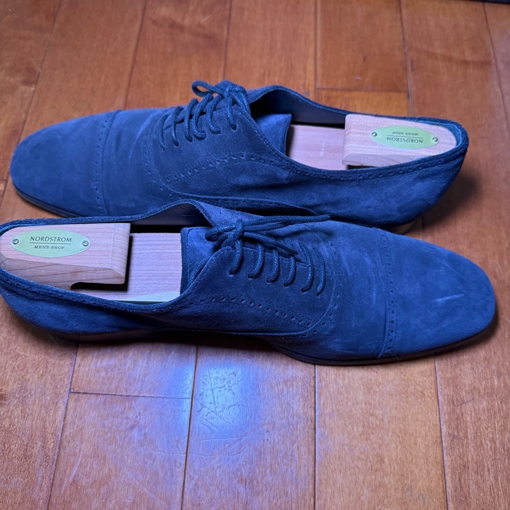 Tod’s Men’s Navy Suede Oxford Derby Shoes size 10.5